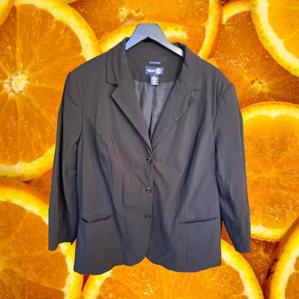 Venezia Jean Co. Stretch Black Blazer with Real Pockets Size 20